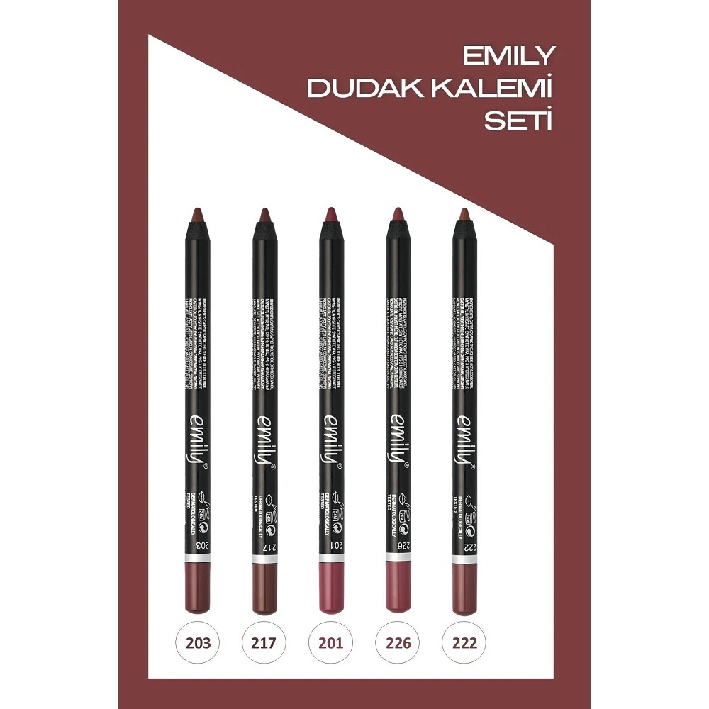 Emily Dudak Kalemi 5'li Set No: 203-217-201-226-222 Emily Dudak Kalemi 5'li Set No: 203-217-201-226-222