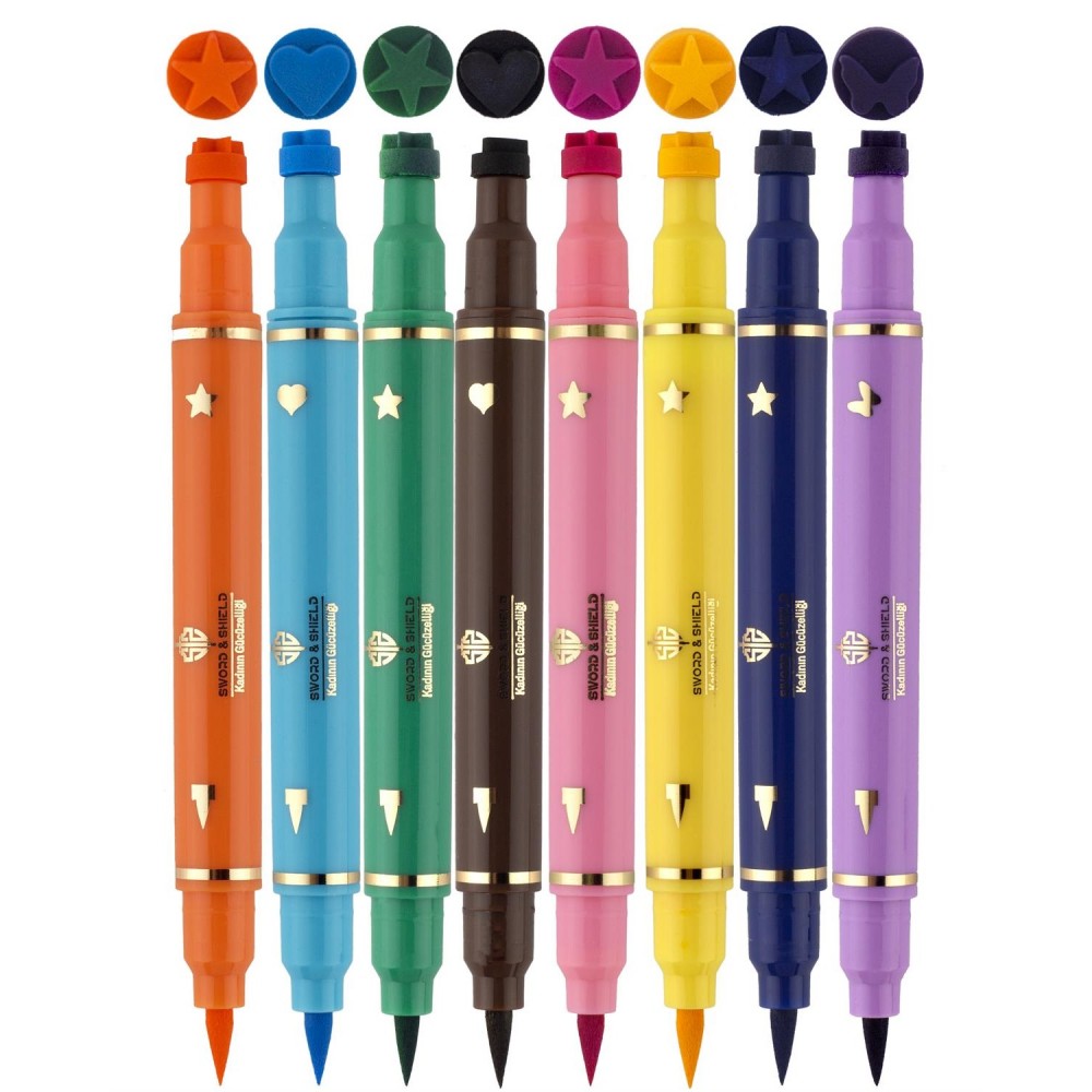 S&S 8 Renkli Çift Taraflı Neon Pen Eyeliner Seti