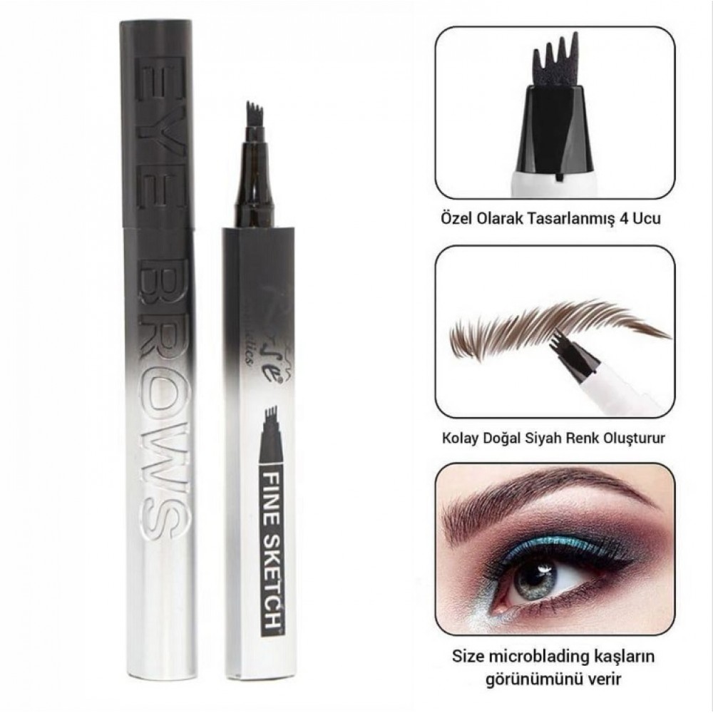 Rose Fine Sketch Microblading Kaş Kalemi Siyah