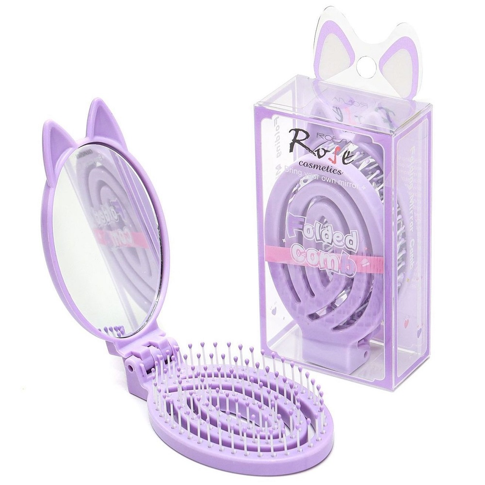 Rose Katlanabilir Kedili Aynalı Tarak