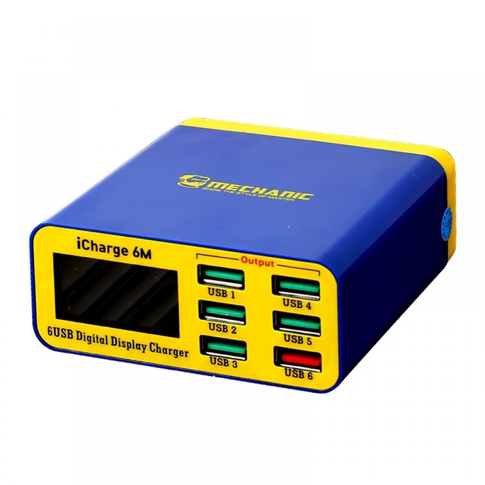 Mechanic iCharge Digital Ekranlı 6 Port USB Şarj Aleti Mechanic iCharge Digital Ekranlı 6 Port USB Şarj Aleti