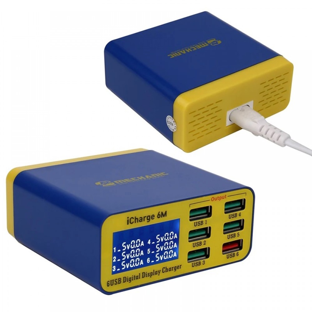 Mechanic iCharge Digital Ekranlı 6 Port USB Şarj Aleti Mechanic iCharge Digital Ekranlı 6 Port USB Şarj Aleti