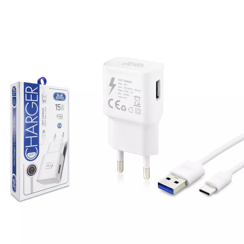 Subzero SG57 15w 3.1A Type-C Hızlı USB Ev Tipi Şarj Aleti