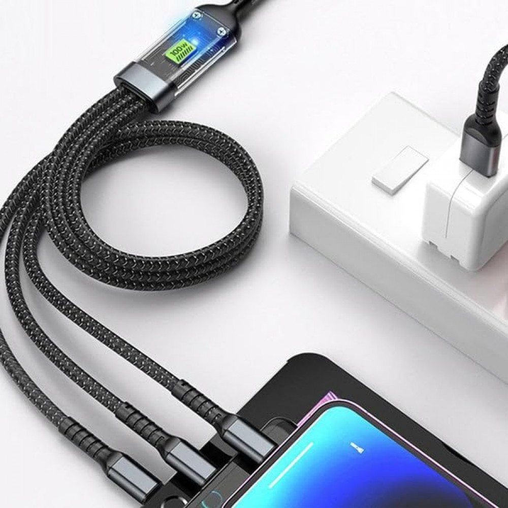 FP-K16 100 Watt Göstergeli 3in1 Şarj ve Data Kablosu FP-K16 100 Watt Göstergeli 3in1 Şarj ve Data Kablosu