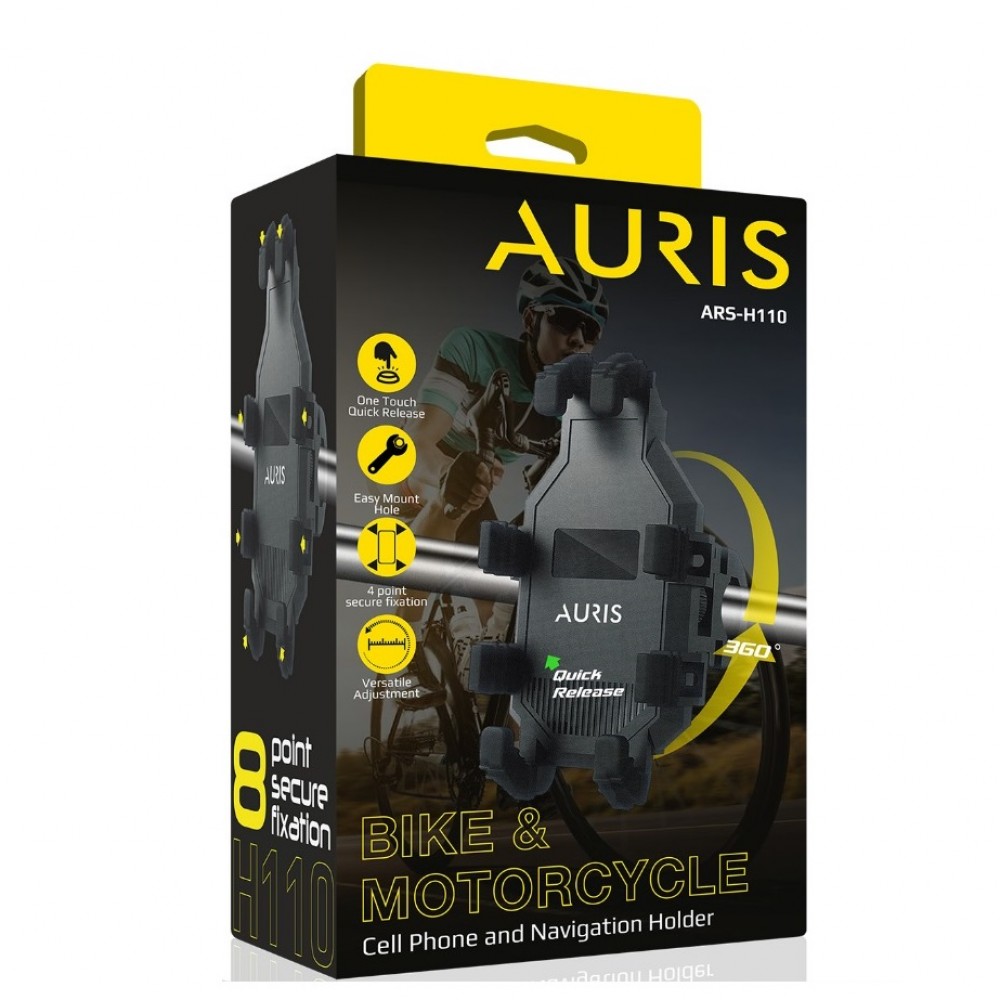 Auris H110 Bisiklet ve Motosiklet Uyumlu Telefon Tutucu Auris H110 Bisiklet ve Motosiklet Uyumlu Telefon Tutucu