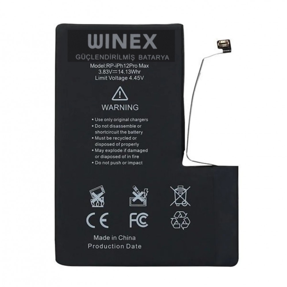 Winex iPhone 12 Pro Max Güçlendirilmiş Premium Batarya