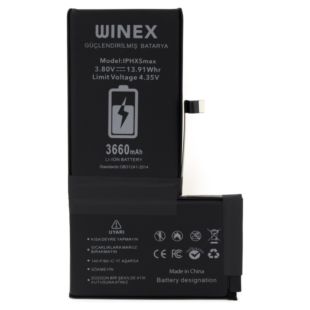 Winex iPhone Xs Max Güçlendirilmiş Premium Batarya